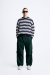 자라 ZARA 자라 남성 루즈핏 자가드 니트 스웨터 3284318 401