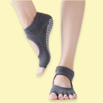 요가 삭스 필라테스 논슬립 발가락없는 양말 진그레이