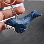 나무 조각 고래 키홀더 가방 키링