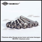 티타늄 볼트 GR5 플랜지 헤드 내부 외부 육각형 M8 M10x20-90mm 바이크 오토바이 교체 scre