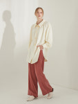 언노운플라넷 언노운플라넷 planet-13 pin tuck wide pants light