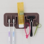 국산 실리콘 욕실 화장실 흡착방식 칫솔걸이 앤 면도기걸이 거치대 홀더