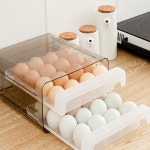 서랍형 달걀 보관함 계란 트레이 32구 투명 2단