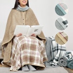 똑딱이담요 캠핑무릎 입는후드 극세사망토 휴대용차량