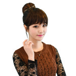 프리티레이디 만두머리 큰사이즈 업스타일 올림머리 가발 똥머리 풍성한 숱의 부분가발 35레드브라운 1개