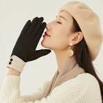 단정한 버튼 포인트 핑거 오픈 여성스러운 기모장갑