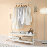 키모 이동식 수납 트롤리 행거 2단 400 다용도 스탠드 옷걸이 미니 옷장 선반 KM-R6704