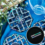 자개공예 나전칠기 만들기 키트 한국기념품 한국전통선물 DIY 컵받침 - 팔각형 일자 막대 자개