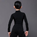 모던 댄스 라틴 라인 어린이 바디수트 긴팔 상의 차차 룸바 삼바 의상