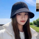 여성 와플 스트링 버킷햇 1P 사계절 벙거지 모자 카키