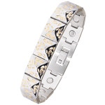 영국수입 사보나 235 베벌드 콘쵸 듀엣 자석 건강 체인팔찌