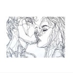 커플 포스터 인테리어 패브릭 테피스트리 중 카페