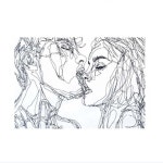 커플 포스터 인테리어 패브릭 테피스트리 중 카페