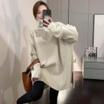 스윗트리 루즈핏 롱 폴라 터들텍 니트 j0478