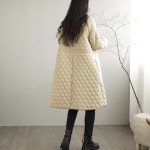 퀼팅 노카라 롱 경량 패딩 점퍼 여성 겨울패딩 j0429