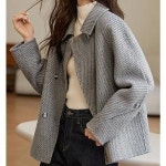 휴드 파인 더블 브레스트 코트