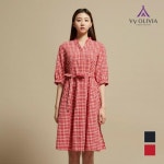 10227905-올리비아로렌홈플러스몰04깅엄체크끈원피스 VVCOAWM4251