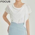 포커스 진주버튼드레이프블라우스 VFI3M1BL5630