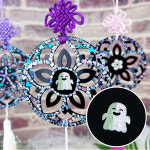 자개공예 나전칠기 만들기 키트 DIY 자개 장식 - 원형 할로윈 유령 아이와 만들기