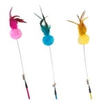 고양이 폼폼이 와이어 낚시대 색상랜덤 1P 장난감