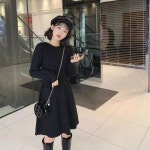여성 꽈배기 긴팔 니트 원피스 편한 데일리 캐주얼