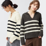 GU GU GU 퍼피 터치 스키퍼 폴로 스웨터 긴 소매