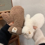 베어패치벙어리장갑 겨울 털 방한 여성 곰돌이 뽀글