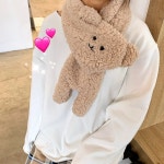 뽀송 멍멍이 목도리 귀여운 머플러 동물 양털 겨울