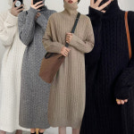 브룸 하찌 목폴라 롱 니트 원피스 sis238