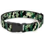 Buckle-Down 디지털 카모 플라스틱 클립 칼라 좁은 미디엄 8-12 PC-W30443-NM