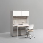 데스커 데스커 1400폭 5단 멀티책상세트 조명 도어형 링고 올라운드 아이블 의자