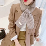 여성 겨울 외출 눈꽃 패턴 인조퍼 쁘띠 머플러 목도리