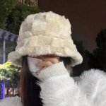 여성 가을 겨울 쁘띠 벙거지 모자 체크무늬 버킷햇