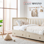 레이디가구 스칸딕 데일리 데이베드 가드형 원목침대 SS + 미니포켓 매트리스 17cm