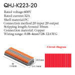 1PC 와이어 커넥터 2-30 핀 고속 범용 컴팩트 도체 배선 케이블 전기 푸시 인 버트 터미널 블록 나사