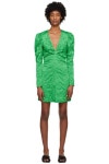 GANNI 가니 원피스 그린 새틴 미니 드레스 231144F052025