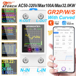 100A 스마트 전기 미터 Tuya WiFi Din 레일 전력 에너지 디지털 디스플레이 모니터 전압 곡선 전류계 GR2PW AC50-320V