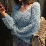 스윗트리 브이넥 오버핏 퍼니트 스웨터 j0504