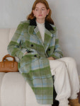 쎄무아듀 쎄무아듀 Cest Matcha plaid woolen coat