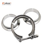 Eplus 자동차 304 스테인레스 스틸 V 밴드 클램프 배기 파이프 V밴드 남성 여성 플랜지 키트 범용 1 5 inch