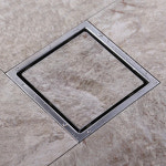 타일 삽입 사각형 바닥 폐기물 격자 욕실 샤워 드레인 110x110 또는 150x 스테인레스 스틸 150MM 304