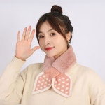 뽀송 도트 페이크퍼 짧은 숏 목도리 니트 쁘띠 머플러