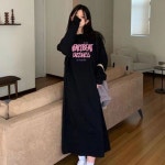 기모롱원피스 기모레터링맨투맨롱원피스
