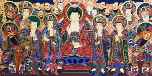 A3 아미타후불 채색탱화 4자X8자