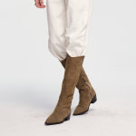 216 000원 핸드메이드 카우레더 웨스턴 스웨이드 롱 부츠 천연가죽 ver KM012L