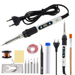 80W 전기 납땜 인두 키트 세트 디지털 온도 조절 용접 도구 철 팁이있는 솔더 주석