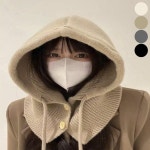 여성 겨울 여유핏 후드 바라클라바 니트 넥워머 보온