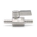 위생 스테인레스 스틸 304 미니 볼 밸브 호스 바브 자작 2 웨이 가스 워터 오일