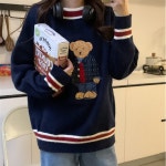 꼼떼 곰돌이 자수 루즈핏 니트