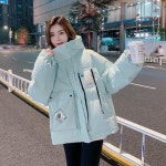 여성 후드 패딩자켓 베이직 빅포켓 웰론 패딩 겨울 도툼 집업패딩 아우터 코트 스카이블루 L